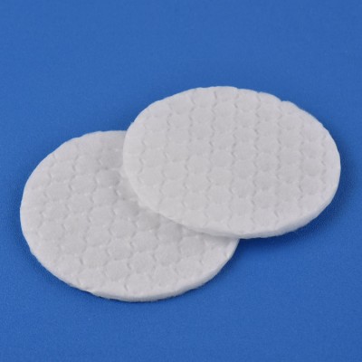 Floral embossed spunlace round cotton pad